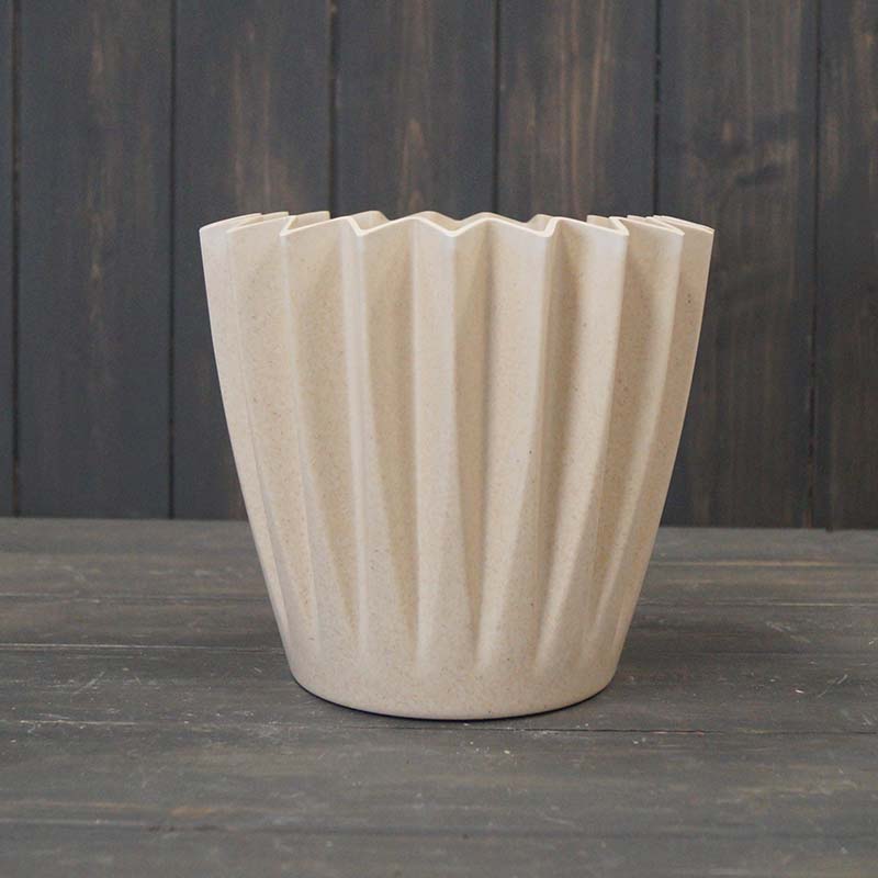 Earthy Recycled Bamboo Fibre Natural Corrugated Pot Cover