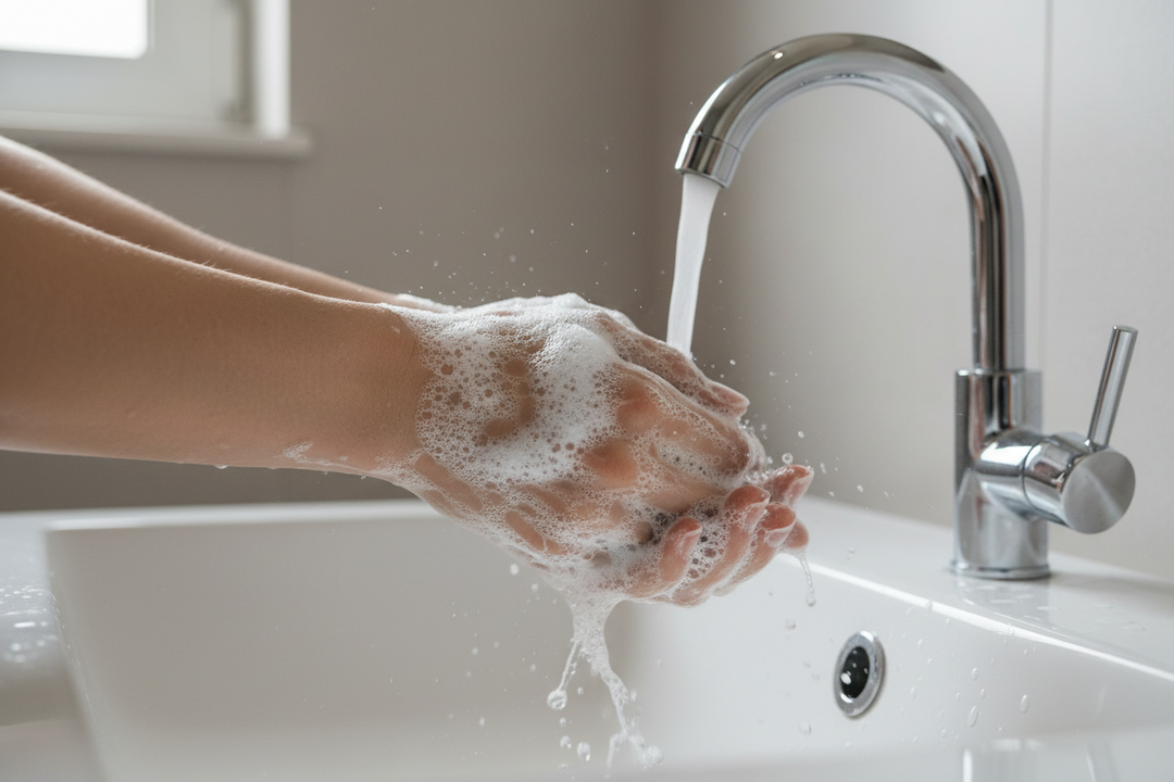person washing their hands