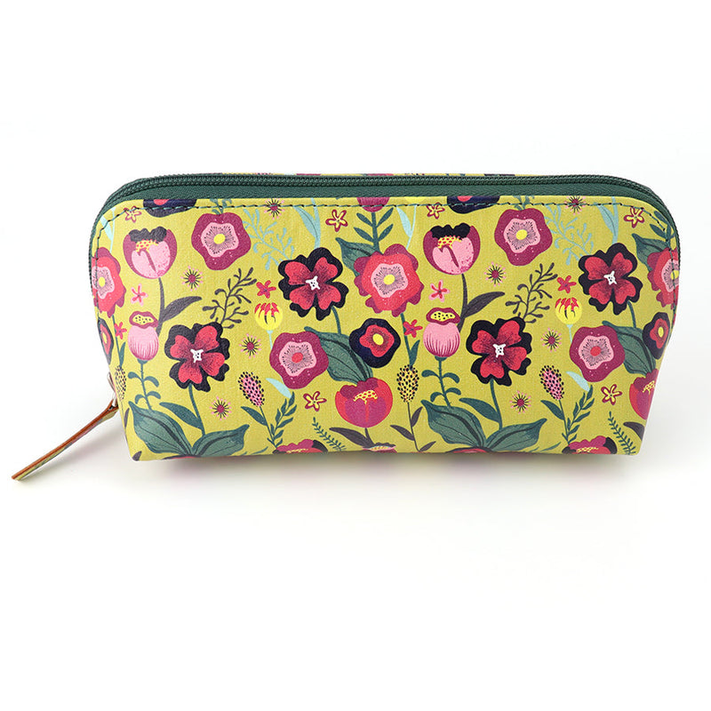 POM yellow floral recycled leather travel pouch, Norman and Vera