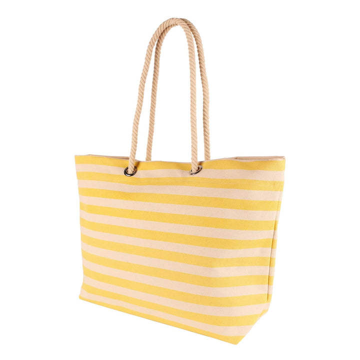 Large Striped Canvas Tote Beach Bag