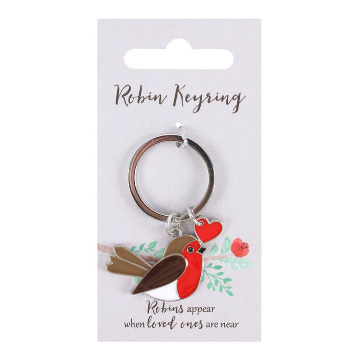 Garden Robin Enamel Keyring