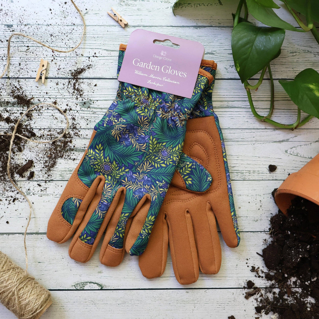 William Morris Design Green Larkspur One Size Women's Gardening Gloves
