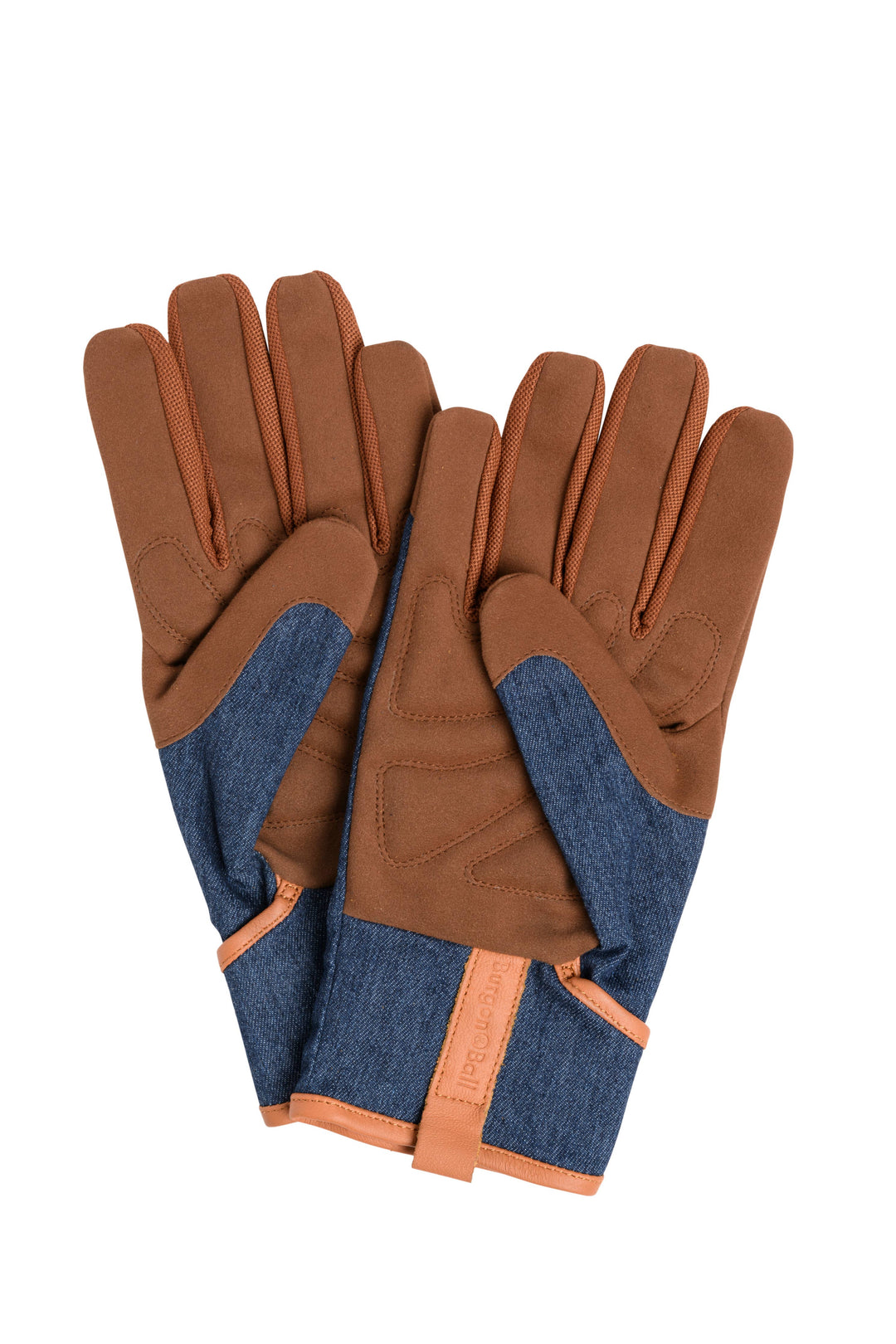 Burgon and Ball Dig the Glove Blue Denim and Brown Workwear Gardening Glove