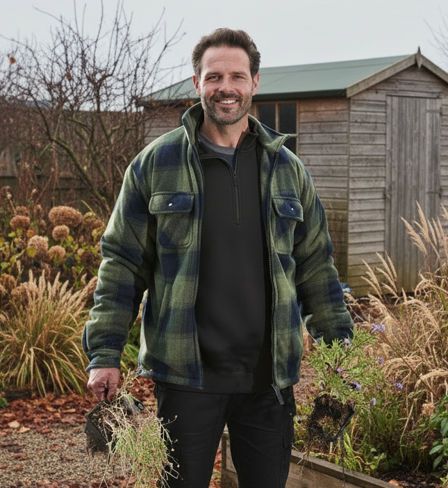 Fort Portman Green Microfleece Padded Fleece Lined Shirt Jacket