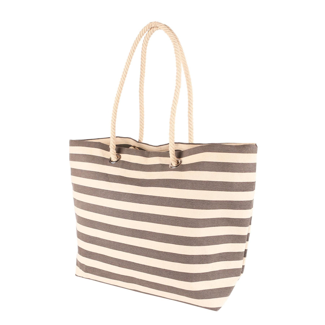 Large Striped Canvas Tote Beach Bag