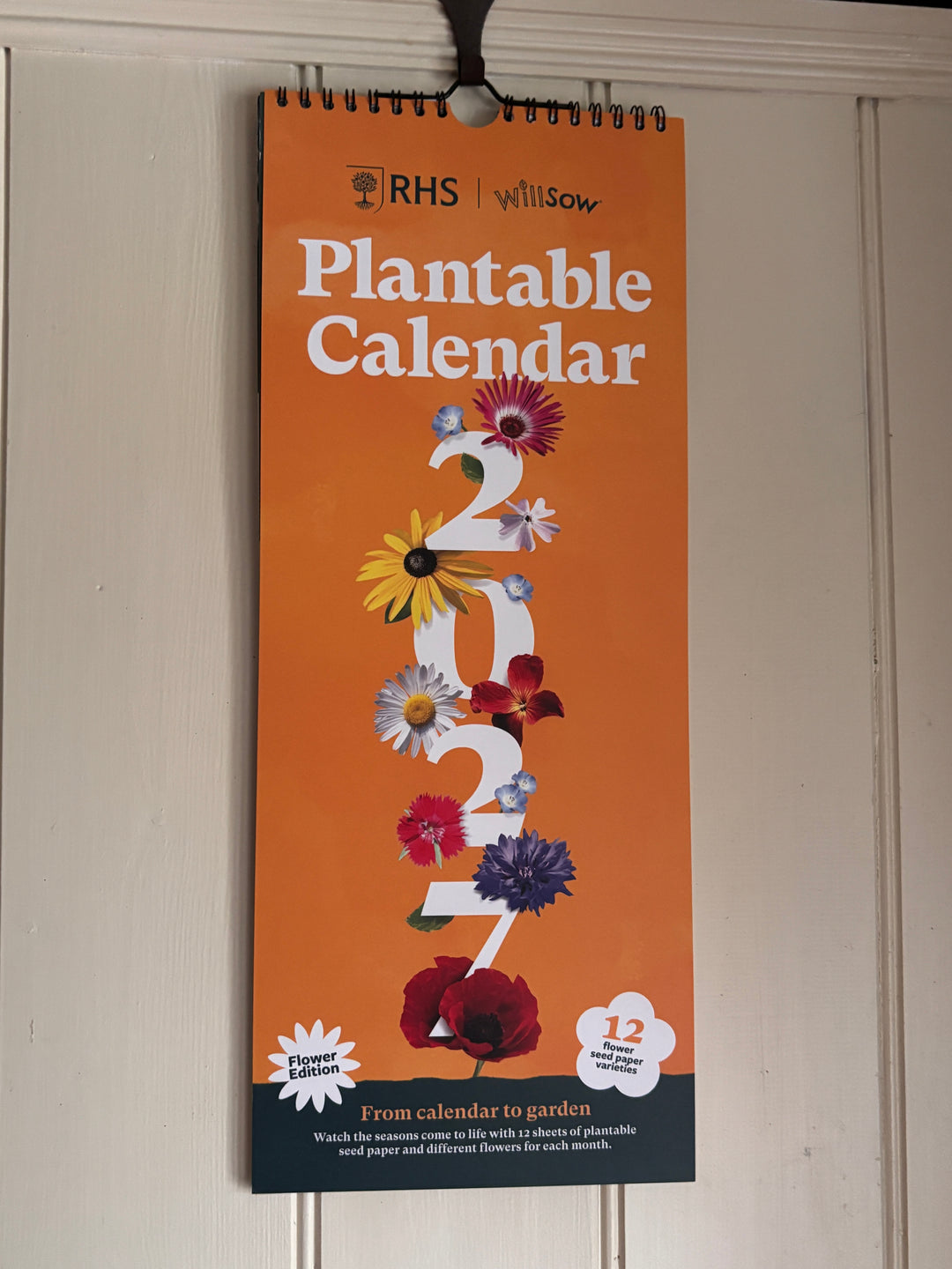 RHS &amp; Willsow Plantable Wall Flower Calendar 2027
