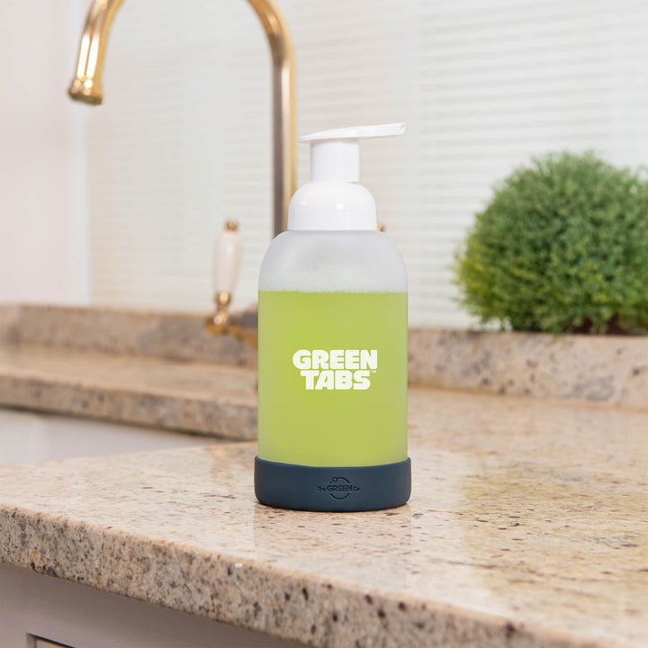 The Green Co GreenTabs™ Rosemary And Eucalyptus Foaming Hand Soap Starter Kit With Dusty Blue Dispenser