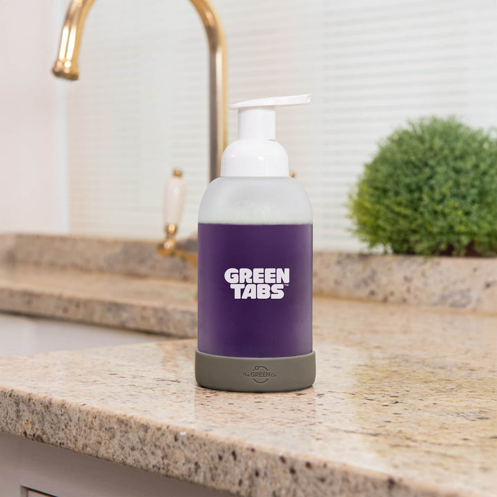 The Green Co GreenTabs™ Citrus And Mint Foaming Hand Soap Starter Kit With Muted Olive Dispenser