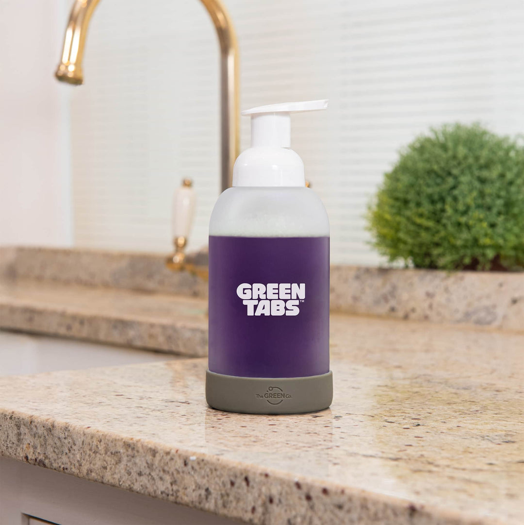 The Green Co GreenTabs™ Rosemary And Eucalyptus Foaming Hand Soap Starter Kit With Dusty Blue Dispenser