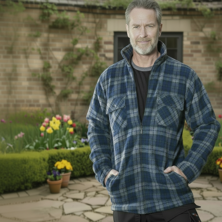 Fort Portman Navy Blue Microfleece Padded Fleece Lined Shirt Jacket