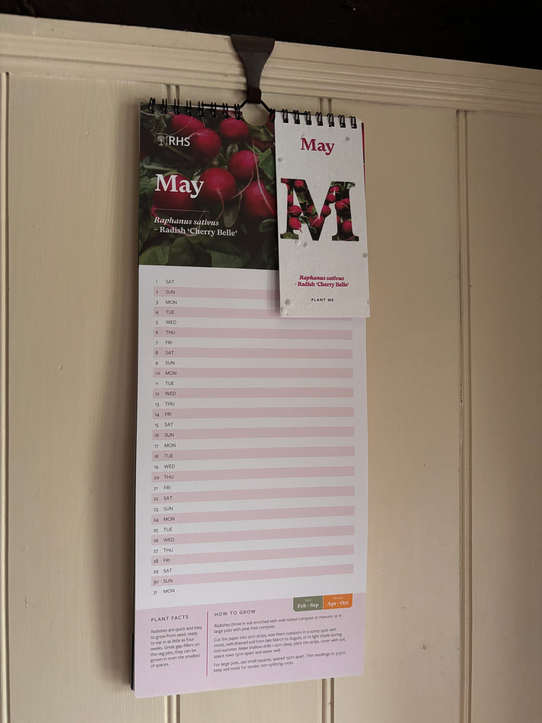 RHS &amp; Willsow Plantable Wall Veg &amp; Herb Calendar 2027