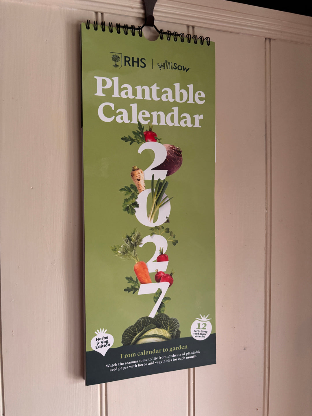 RHS &amp; Willsow Plantable Wall Veg &amp; Herb Calendar 2027