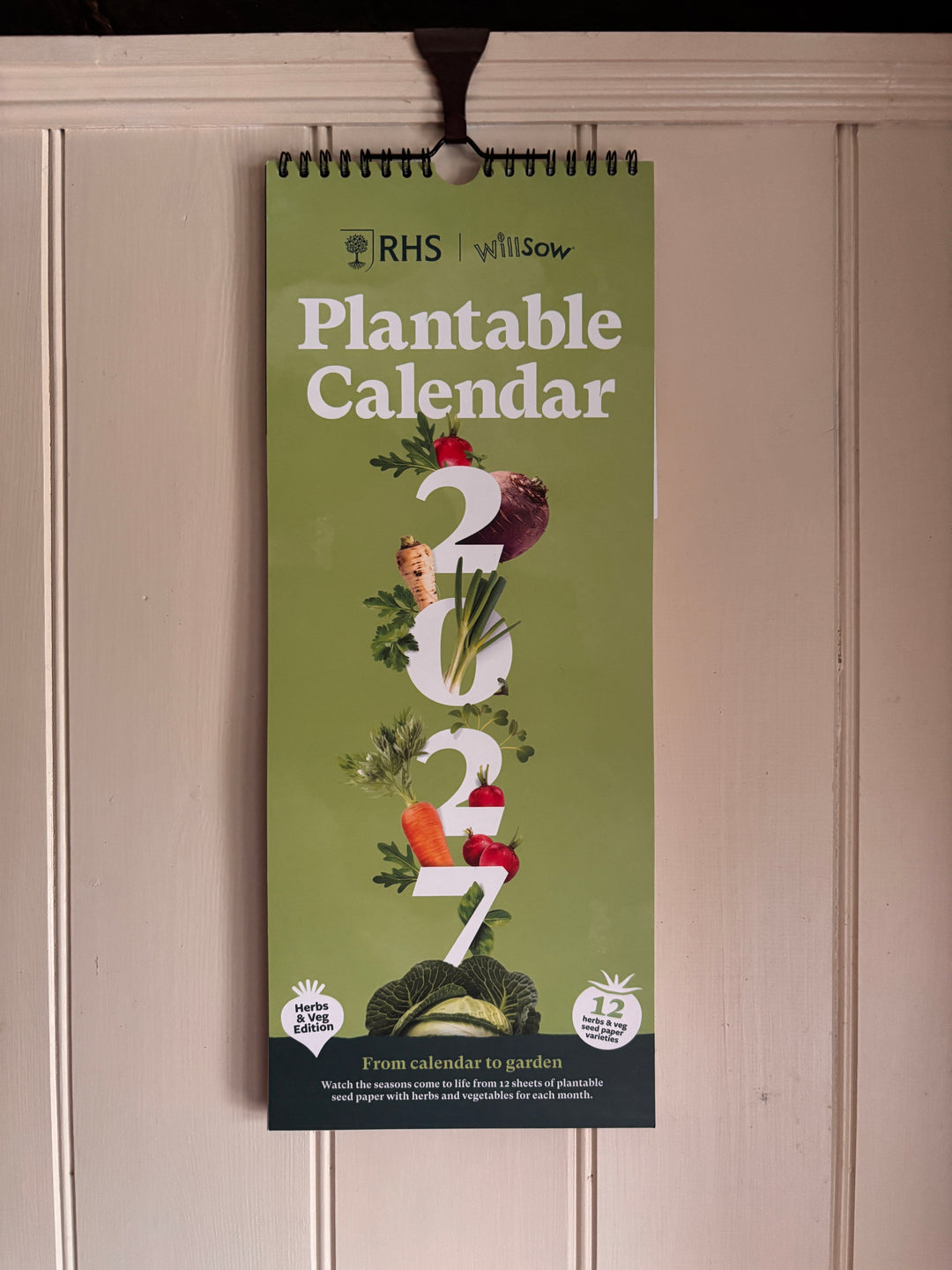 RHS &amp; Willsow Plantable Wall Veg &amp; Herb Calendar 2027
