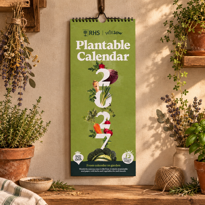 RHS &amp; Willsow Plantable Wall Veg &amp; Herb Calendar 2027