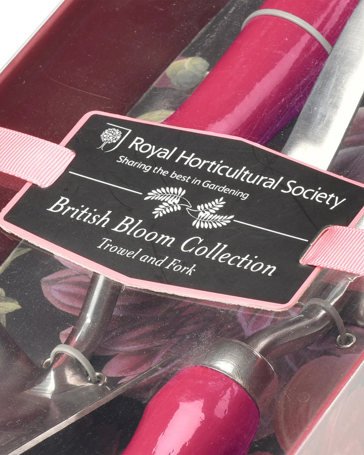 Burgon & Ball RHS Gifts British Bloom Pink Trowel & Fork Set