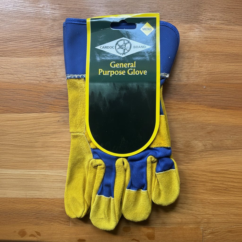 Cardoc GL025 Mens Suede Leather and Cotton Rigger Gardening Gloves
