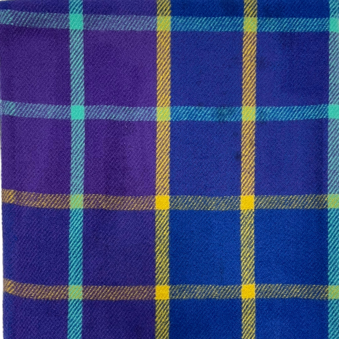 Check Scarf With Tassels Royal Blue