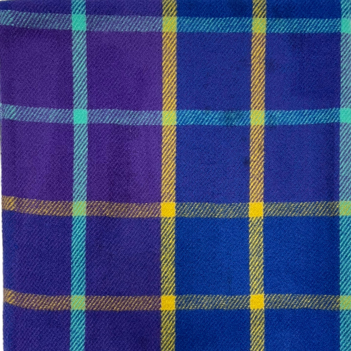 Check Scarf With Tassels Royal Blue