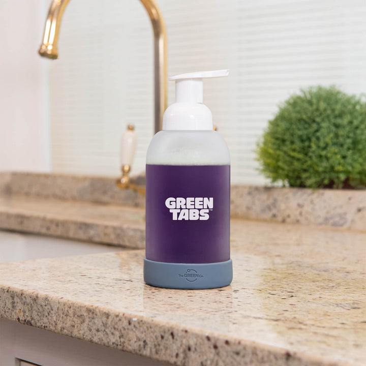 The Green Co GreenTabs™ Citrus And Mint Foaming Hand Soap Starter Kit With Muted Olive Dispenser