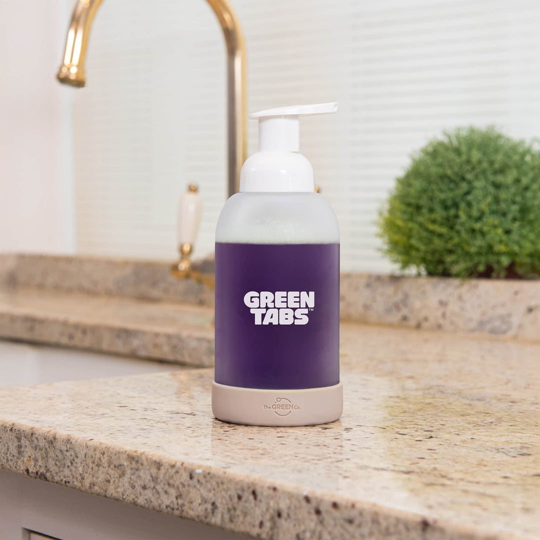 The Green Co GreenTabs™ Citrus And Mint Foaming Hand Soap Starter Kit With Muted Olive Dispenser