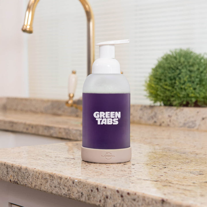 The Green Co GreenTabs™ Rosemary And Eucalyptus Foaming Hand Soap Starter Kit With Dusty Blue Dispenser