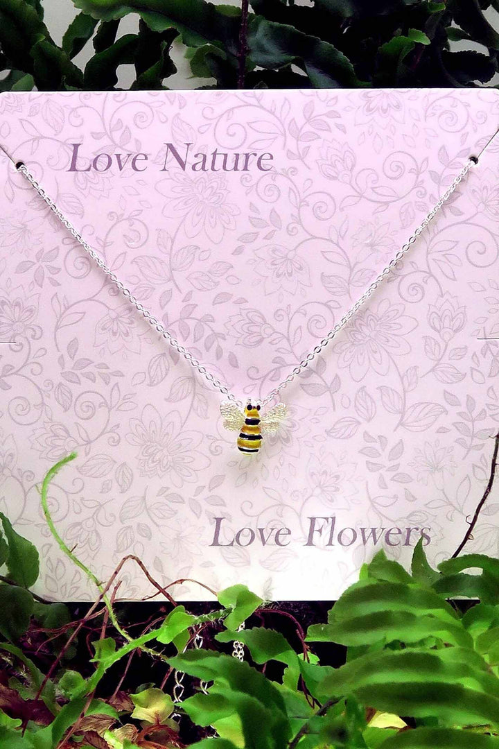 Alexander Thurlow Silver Plated And Enamel Bee Pendant Necklace