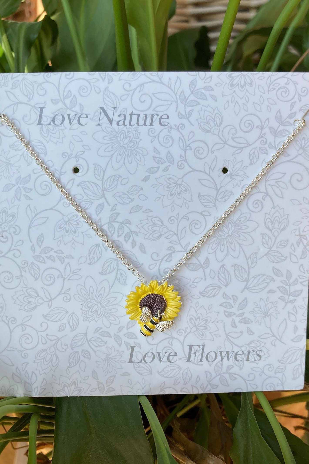 Alexander Thurlow Bee On Yellow Sunflower Pendant Necklace
