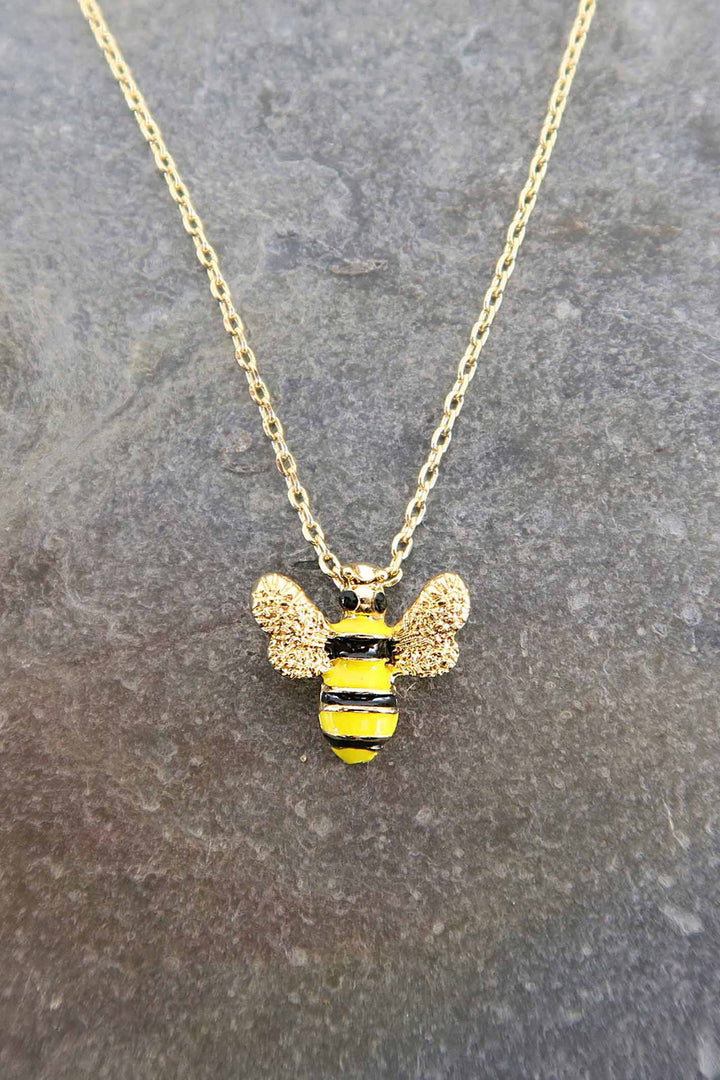 Alexander Thurlow Bumble Bee Insect Enamelled Gold Tone Pendant Necklace