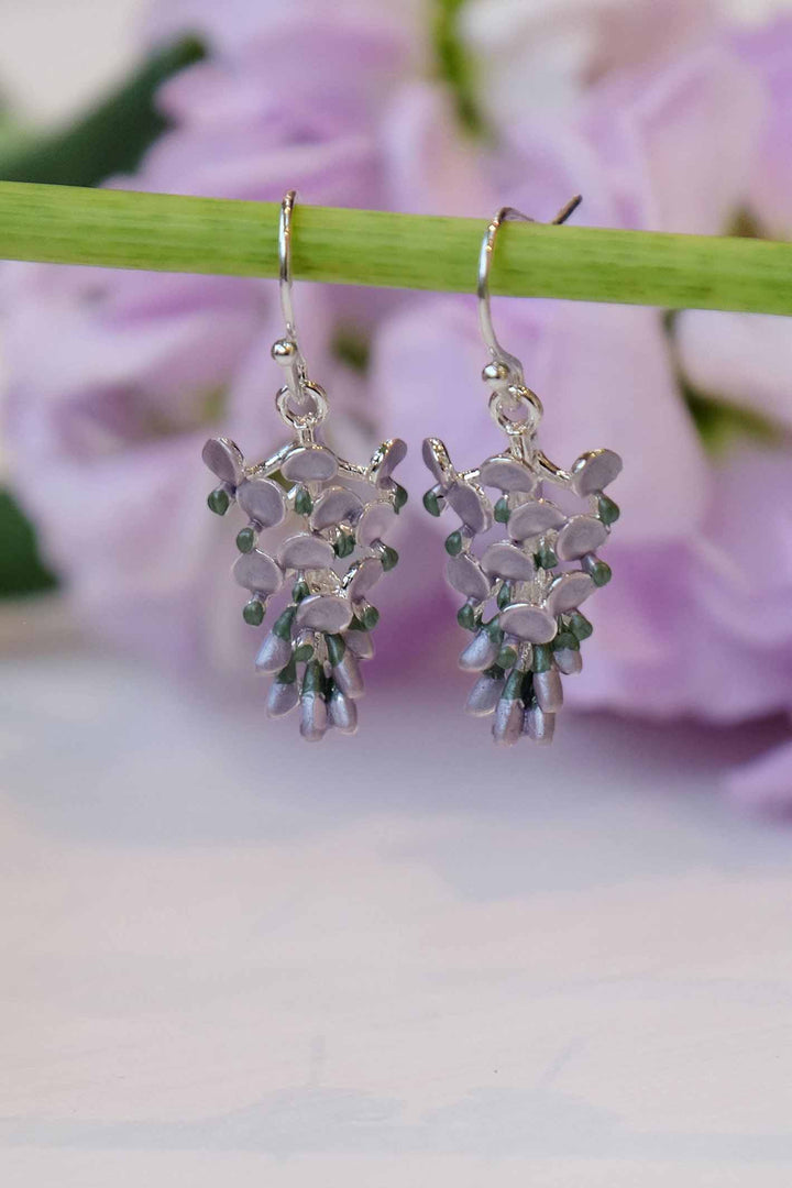 Alexander Thurlow Lilac-Mauve Wisteria Flower Drop Earrings