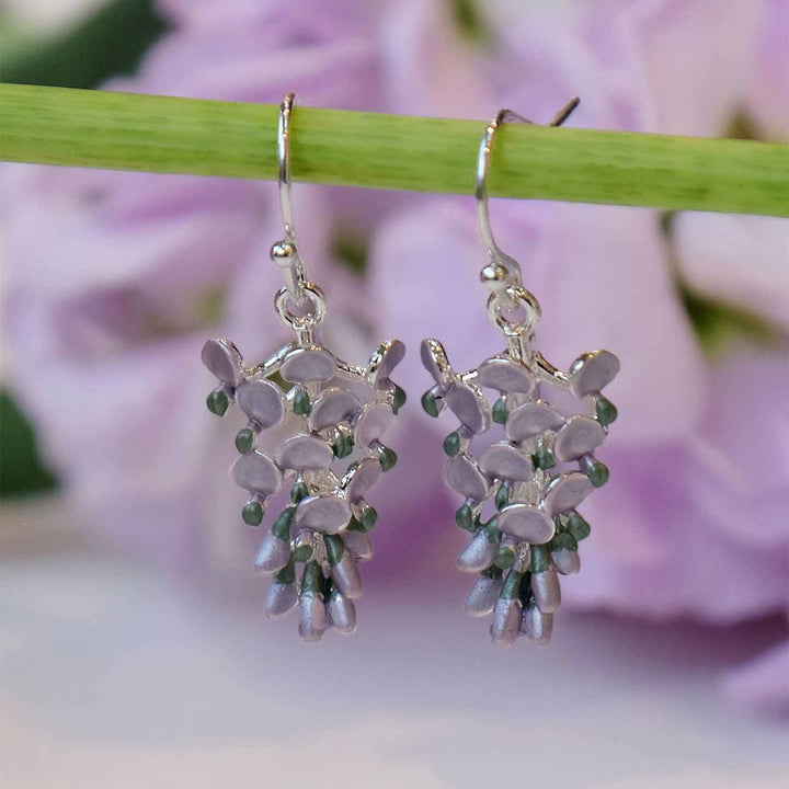 Alexander Thurlow Lilac-Mauve Wisteria Flower Drop Earrings