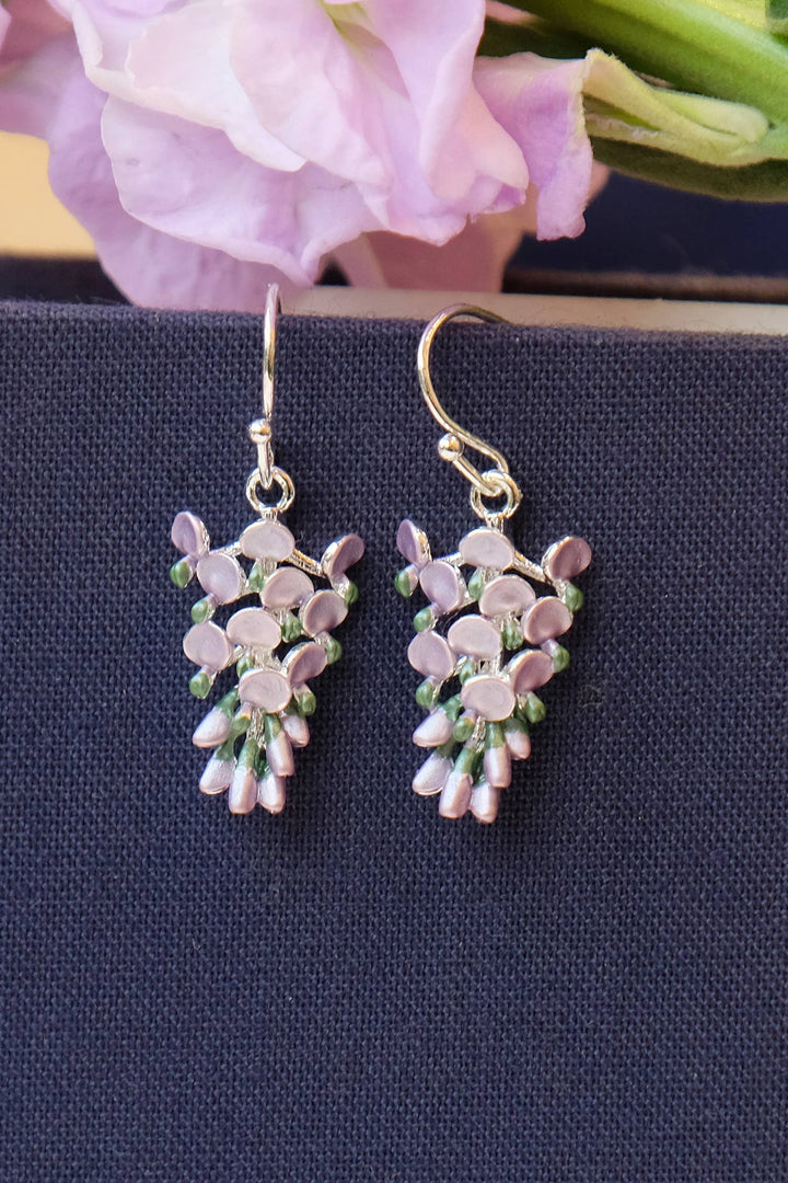 Alexander Thurlow Lilac-Mauve Wisteria Flower Drop Earrings
