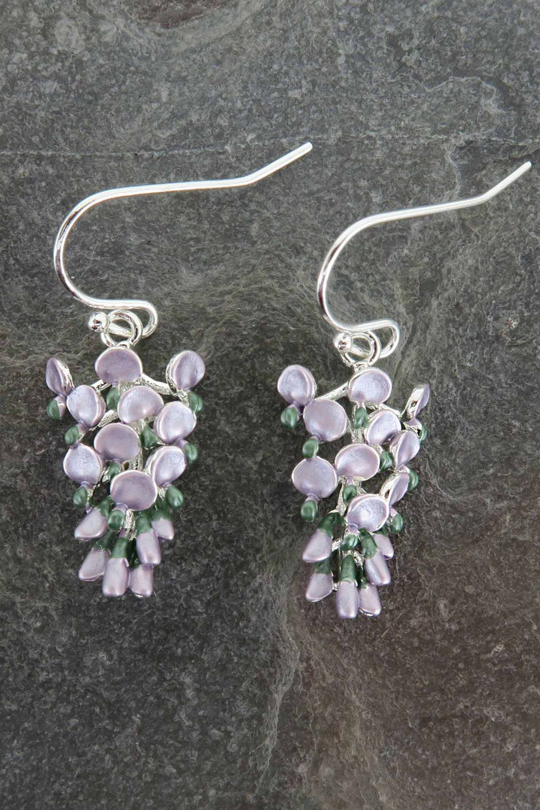 Alexander Thurlow Lilac-Mauve Wisteria Flower Drop Earrings