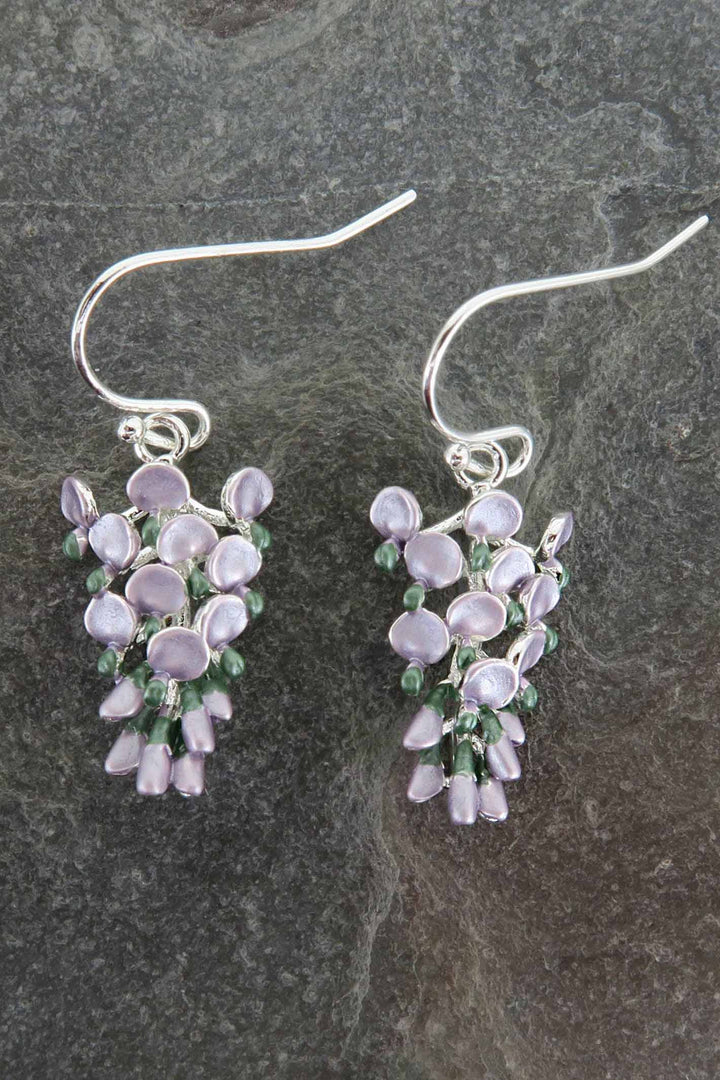 Alexander Thurlow Lilac-Mauve Wisteria Flower Drop Earrings