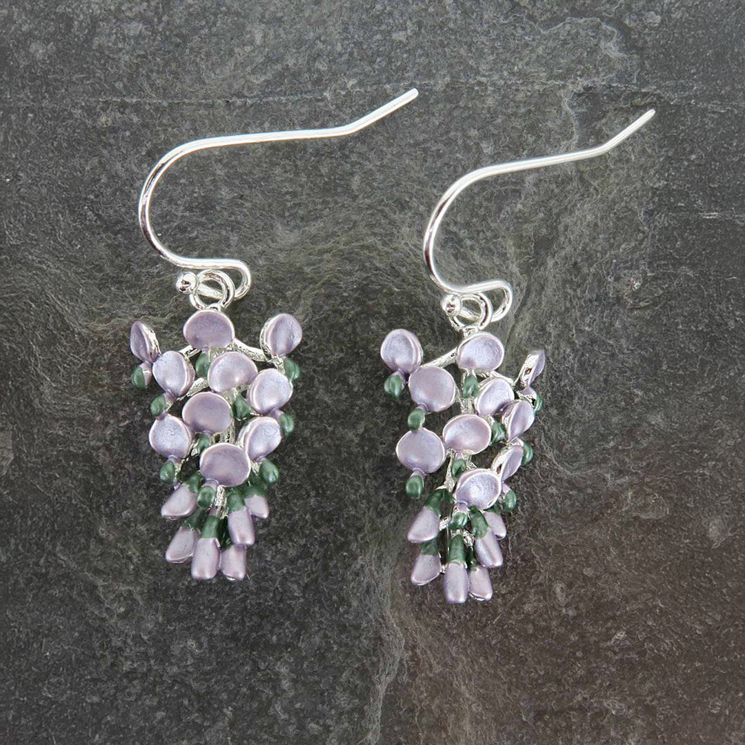 Alexander Thurlow Lilac-Mauve Wisteria Flower Drop Earrings