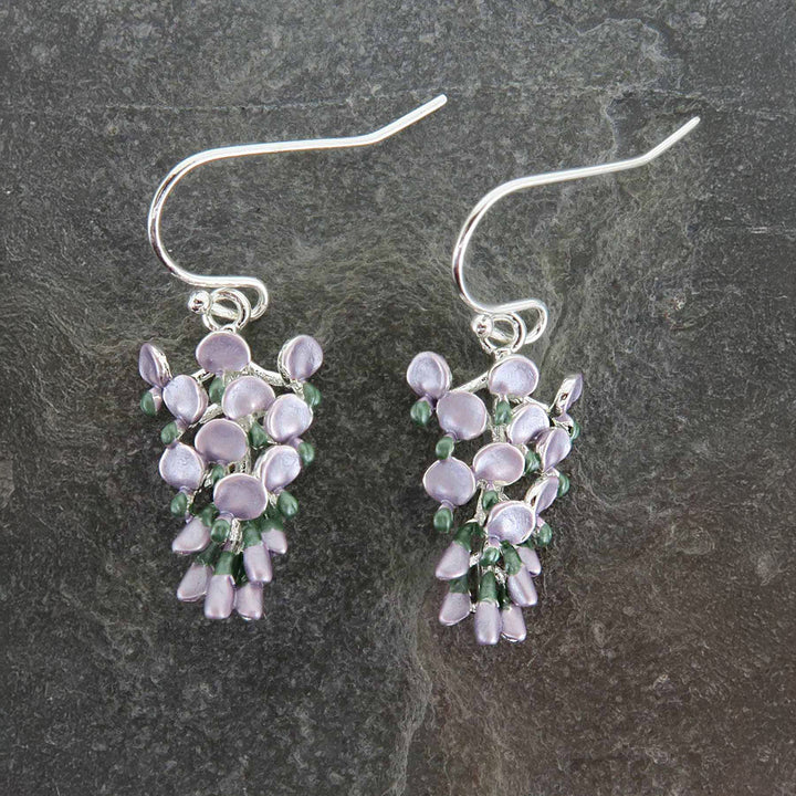Alexander Thurlow Lilac-Mauve Wisteria Flower Drop Earrings