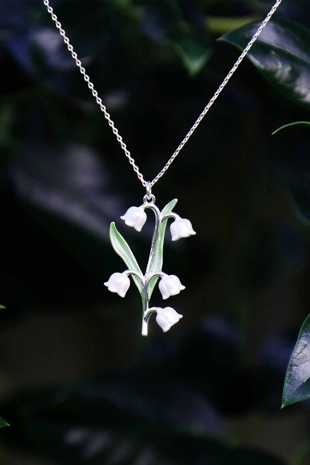 Alexander Thurlow Lily of The Valley Flowers Pendant Necklace