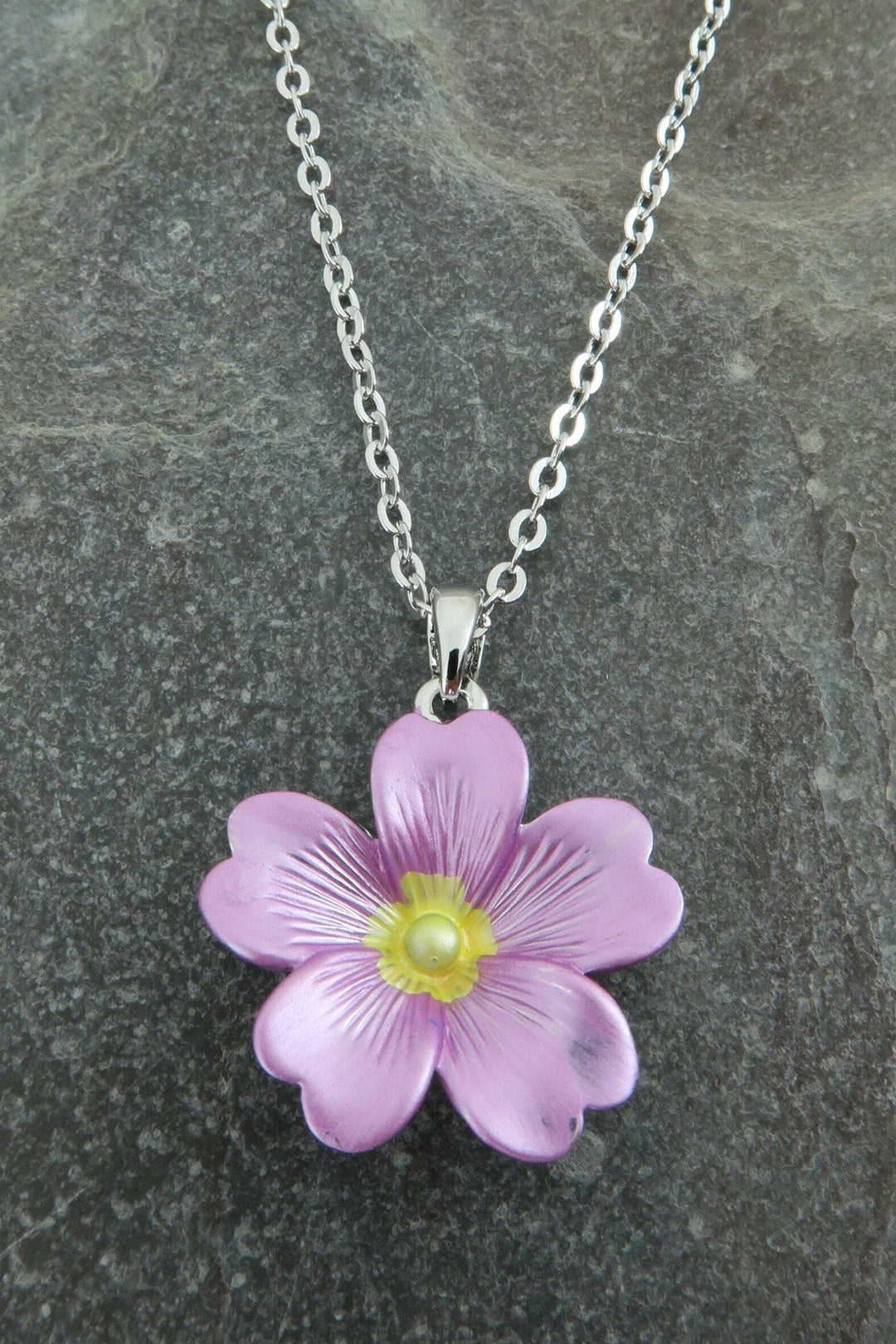 Alexander Thurlow Pink Primrose Flower Pendant Necklace