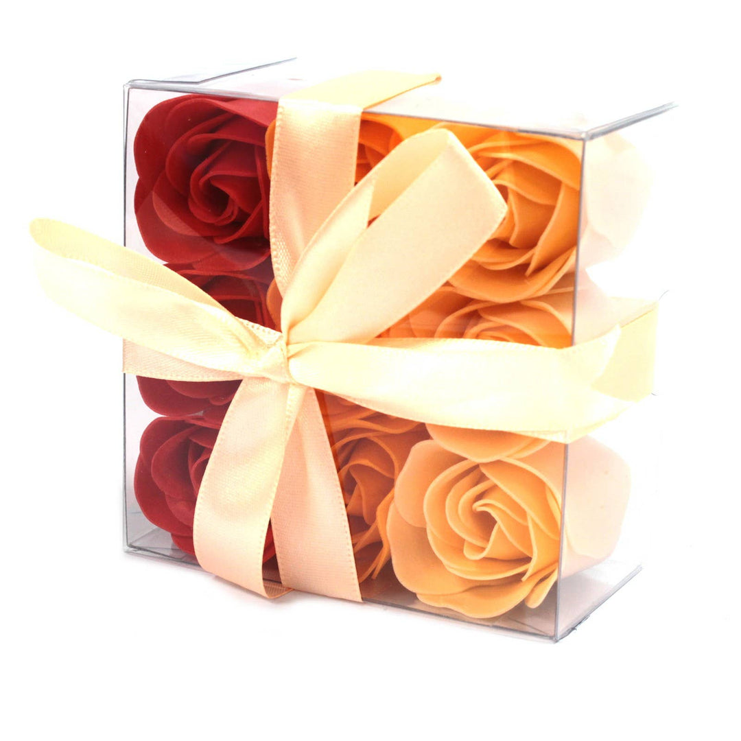 Ancient Wisdom Set of 9 Soap Flowers Peach Roses at Norman & Vera