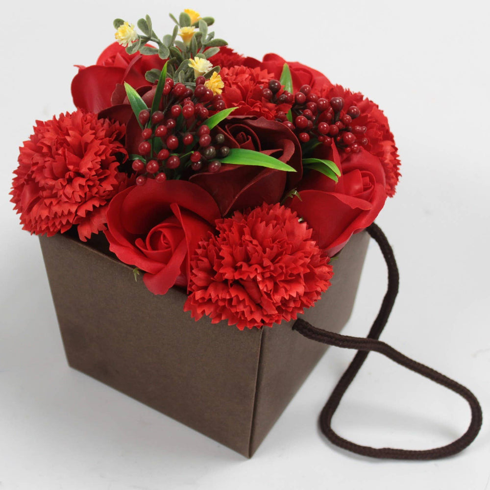 Ancient Wisdom Soap Flower Bouquet, Red Rose & Carnation, at Norman & Vera