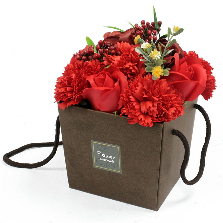 Ancient Wisdom Soap Flower Bouquet, Red Rose &amp; Carnation, at Norman &amp; Vera