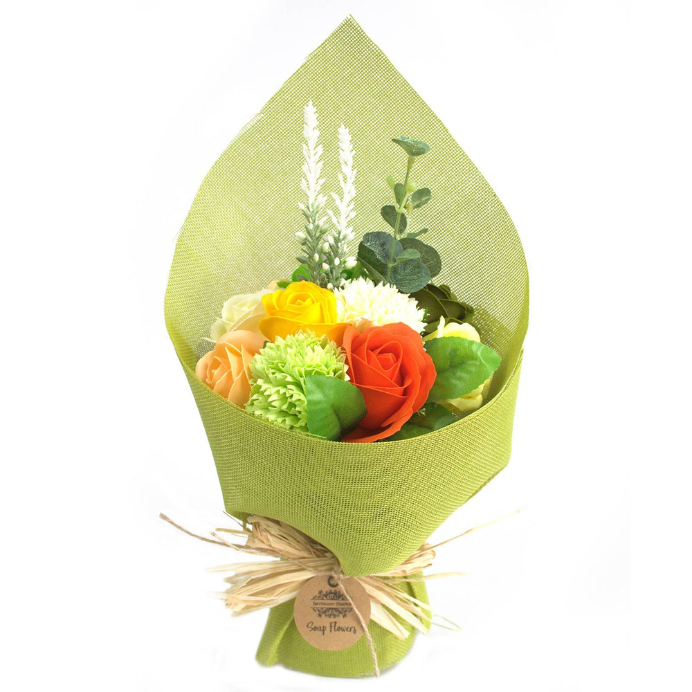 Ancient Wisdom Standing Soap Flower Bouquet, Green Yellow, at Norman & Vera
