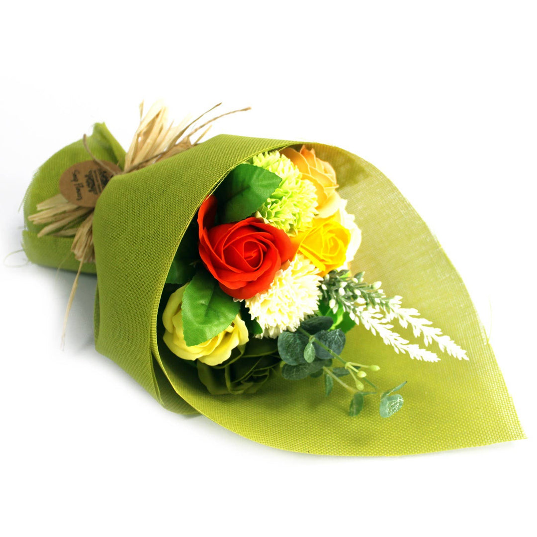 Ancient Wisdom Standing Soap Flower Bouquet, Green Yellow, at Norman & Vera