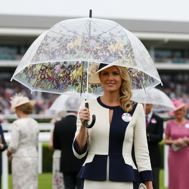 Blooms Of London Iris Print Transparent Umbrella