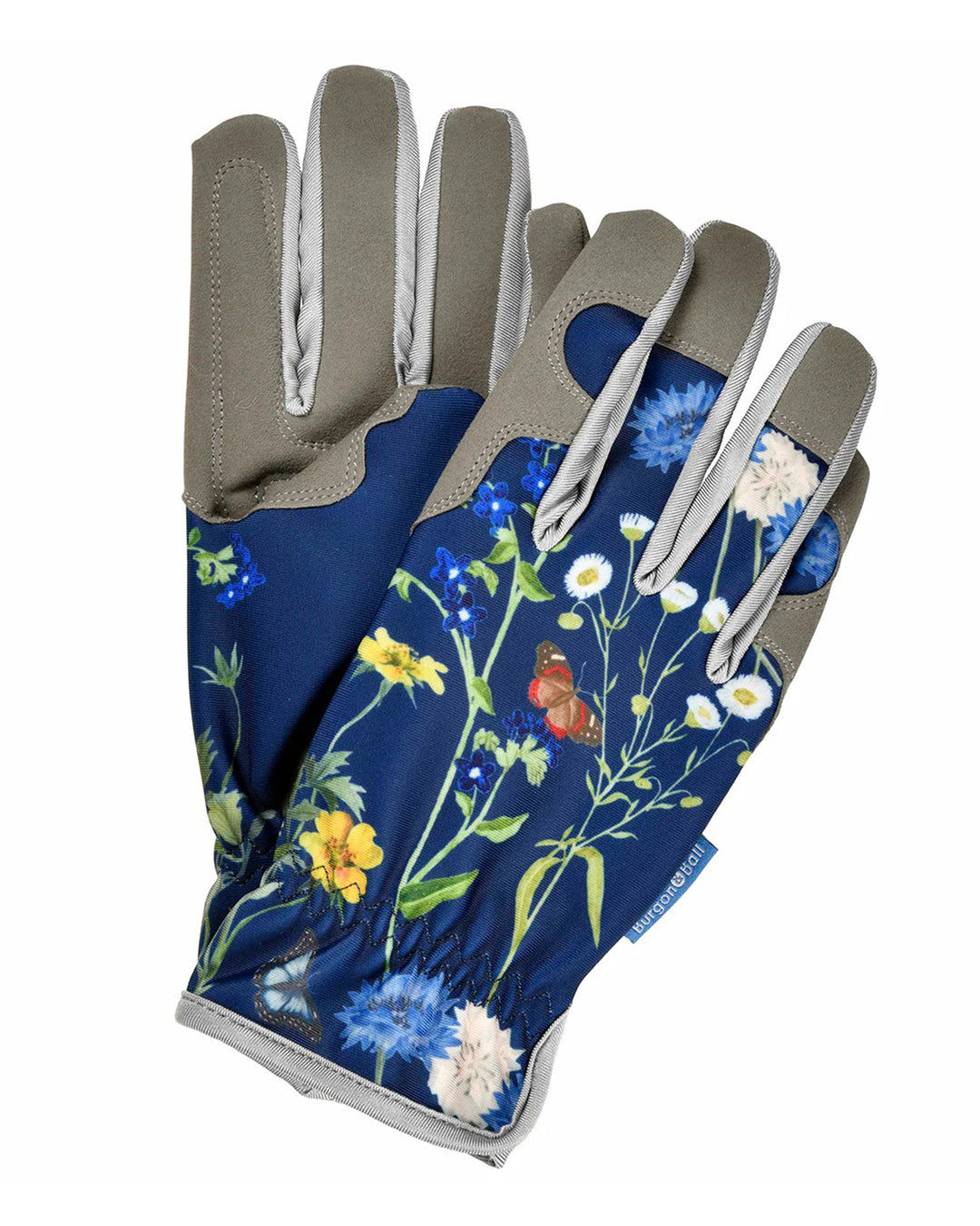 Gardening glove with floral design on a white background