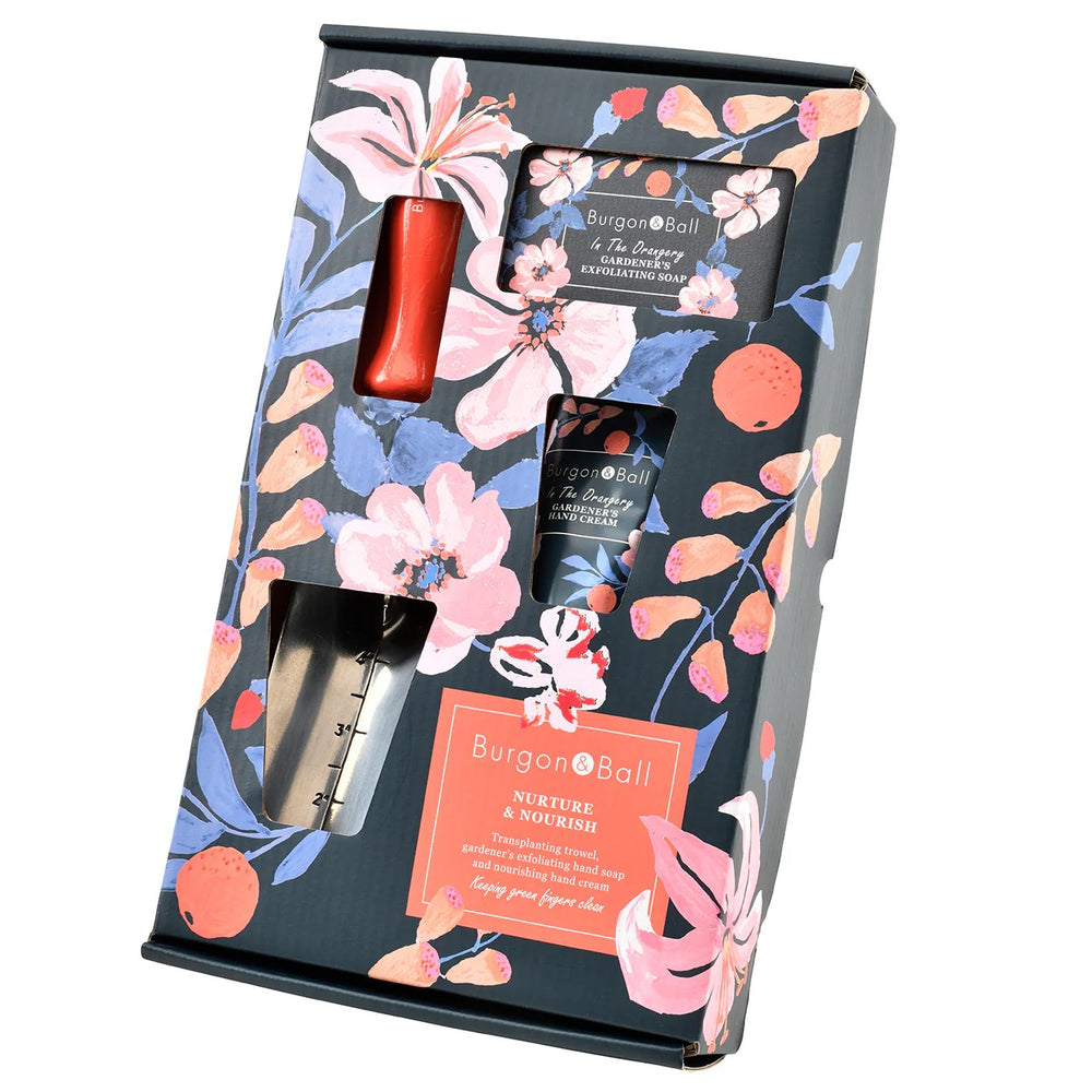 Burgon & Ball Nurture & Nourish Hand Cream, Soap and Trowel Gift Set at Norman & Vera