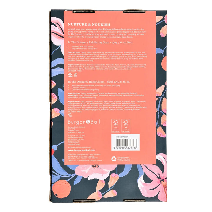 Burgon &amp; Ball Nurture &amp; Nourish Hand Cream, Soap and Trowel Gift Set at Norman &amp; Vera