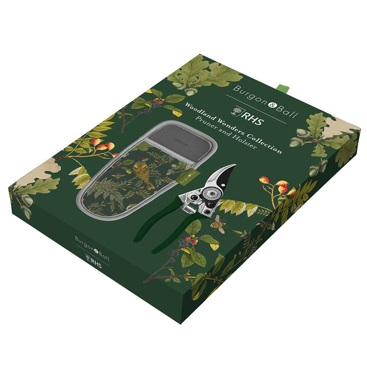 Burgon &amp; Ball RHS Woodland Wonders Pruner and Holster Gift Set at Norman &amp; Vera