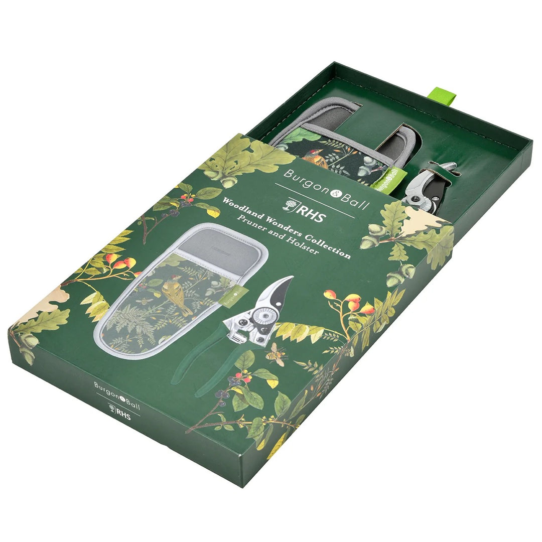 Burgon &amp; Ball RHS Woodland Wonders Pruner and Holster Gift Set at Norman &amp; Vera