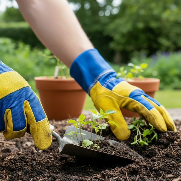 Cardoc GL025 Mens Suede Leather and Cotton Rigger Gardening Gloves