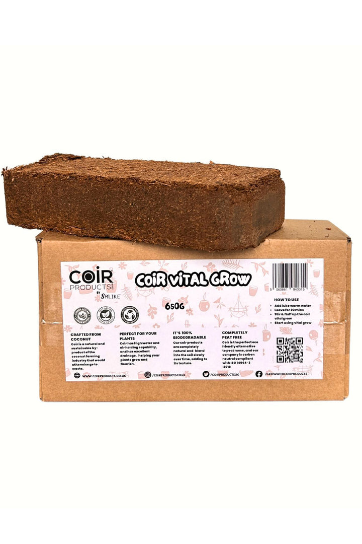 Coir Products Vital Grow 650g Compressed Block Potting Compost Mix
